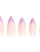 Nail HQ Almond Purple French unghii artificiale cu lipici 24 buc