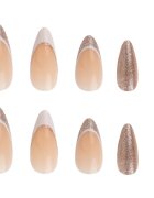 Nail HQ Almond unghii artificiale Sparkling Wine Sippin' 24 buc