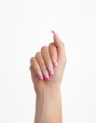 Nail HQ Coffin Pink Contrast French unghii artificiale cu lipici 24 buc