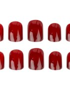 Nail HQ Square unghii artificiale Deep Red 24 buc