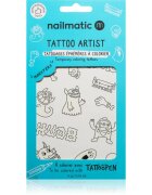 Nailmatic Tattoo Artist Temporary Coloring Tattoos tatuaj pentru copii 3 y+ Monsters 9x163 cm