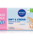 Nivea BABY Soft & Cream servetele delicate pentru copii 2x57 buc