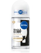 Nivea Invisible Black & White Silky Smooth deodorant roll-on antiperspirant pentru femei 50 ml