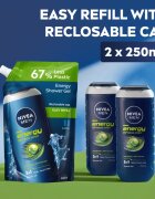 Nivea MEN Energy Gel de duș pentru bărbați rezervă 500 ml