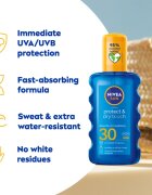 Nivea SUN Protect & Dry Touch spray transparent pentru bronzat SPF 30 200 ml