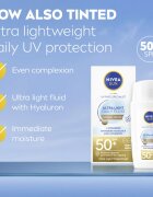 Nivea SUN Ultra Light Fluid nuantator cu textura usoara SPF 50+ culoare Medium 40 ml
