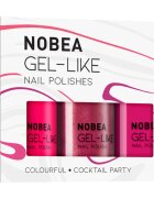 NOBEA Day-to-Day 3-Piece Gel-like Nail Polish set set de lacuri de unghii Cocktail Party