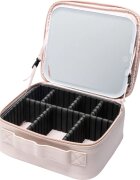Notino Beauty Box With LED Mirror servietă pentru cosmetice cu oglindă LED Pink 1 buc