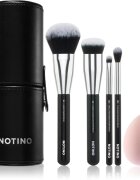 Notino Makeup Brushes Essential Professional Make-Up Brushes & Sponge Set set de pensule cu husă 5 buc