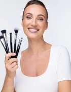 Notino Makeup Brushes Essential Professional Make-Up Brushes & Sponge Set set de pensule cu husă 5 buc