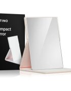 Notino Mirrors Compact Mirror oglinda cosmetica Leatherette Beige 1 buc