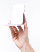 Notino Mirrors Compact Mirror oglinda cosmetica Leatherette Beige 1 buc