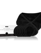 Notino Spa Collection Spa headband and make-up removal pads set set pentru demachiere cu bentiță cosmetică Black 7 buc