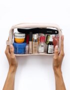 Notino Travel Collection Large Clear Organizer geantă de cosmetice transparentă L Beige 1 buc