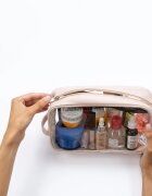 Notino Travel Collection Large Clear Organizer geantă de cosmetice transparentă L Beige 1 buc