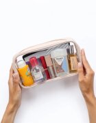 Notino Travel Collection Medium Clear Organizer geantă de cosmetice transparentă M Beige 24x125x5 cm 1 buc