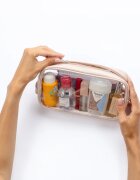 Notino Travel Collection Medium Clear Organizer geantă de cosmetice transparentă M Beige 24x125x5 cm 1 buc