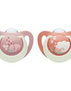 NUK First Choice Night 0-6m suzetă Bunny/Sheep 2 cm