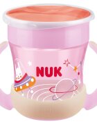 NUK Magic Cup Night ceasca cu mânere 6m+ Pink 1 buc