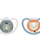 NUK Perfect Match Air Night 0-6 m suzetă Firefly/Lion 2 cm