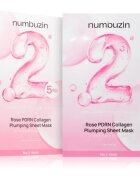 Numbuzin No. 2 Rose PDRN Collagen Plumping Sheet Mask mască textilă hidratantă pentru o piele mai luminoasa 5 buc