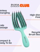 Olivia Garden Club The Nomad Detangling&Shine Fingerbrush​ perie de tip paletă pentru păr Mint 1 buc