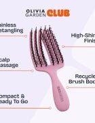 Olivia Garden Club The Nomad Detangling&Shine Fingerbrush​ perie de tip paletă pentru păr Pink 1 buc