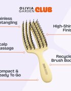 Olivia Garden Club The Nomad Detangling&Shine Fingerbrush​ perie de tip paletă pentru păr Yellow 1 buc