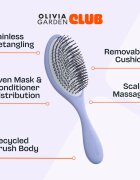 Olivia Garden Club The Reset Wet&Curly Detangling Hairbrush perie de tip paletă cu sac Lilac 1 buc