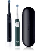 Oral-B iO2 Clean & Gentle periuta de dinti electrica cu sac pachet duo Matt Black & Forest Green