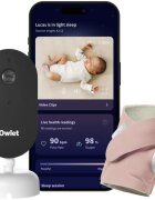 Owlet Dream Duo Dream Sock & Dream Sight set pentru bebeluși Dusty Rose