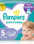 Pampers Active Baby Size 5 scutece de unică folosință 11-16 kg 64 buc