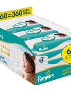 Pampers Aqua Soft Touch Servetele umede pentru copii 6x60 buc