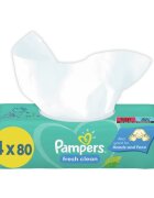 Pampers Fresh Clean Șervețele umede pentru copii pentru piele sensibila 4x80 buc