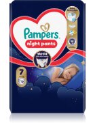 Pampers Night Pants Size 7 scutece de unică folosință tip chiloțel pentru noapte 15+ kg 17 buc