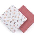 Petite&Mars Misty scutece textile Rose Rainbows 120 x 120 cm 2 buc