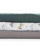 Petite&Mars Moussy scutece textile Grey Planes 68 x 68 cm 3 buc