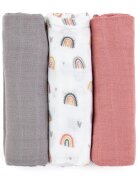 Petite&Mars Moussy scutece textile Rose Rainbows 68 x 68 cm 3 buc