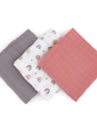 Petite&Mars Moussy scutece textile Rose Rainbows 68 x 68 cm 3 buc