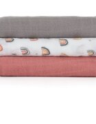Petite&Mars Moussy scutece textile Rose Rainbows 68 x 68 cm 3 buc