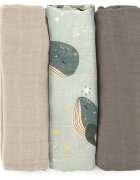 Petite&Mars Moussy scutece textile Whale Song 68 x 68 cm 3 buc