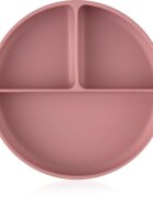 Petite&Mars Take&Match 6m+ farfurie compartimentată rotund Dusty Rose 1 buc