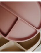 Petite&Mars Take&Match 6m+ farfurie compartimentată rotund Dusty Rose 1 buc