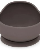 Petite&Mars Take&Match Silicone Bowl castron cu ventuză Bitter Cocoa 6m+ 1 buc