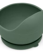 Petite&Mars Take&Match Silicone Bowl castron cu ventuză Misty Green 6 m+ 360 ml