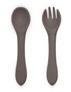 Petite&Mars Take&Match Silicone Cutlery tacâmuri Bitter Cocoa 6m+ 2 buc