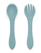 Petite&Mars Take&Match Silicone Cutlery tacâmuri Frosted Sky 6m+ 2 buc