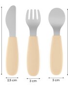 Petite&Mars Take&Match Stainless Steel Cutlery Set tacâmuri pentru copii Dusty Rose 12m+ 3 buc