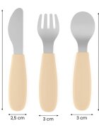Petite&Mars Take&Match Stainless Steel Cutlery Set tacâmuri pentru copii Velvet Latte 12m+ 3 buc