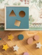 Petite&Mars Wood of Mars Gravity jucărie interactivă cu piese care se pot insera din lemn 12m+ Cosmic Blue 1 buc